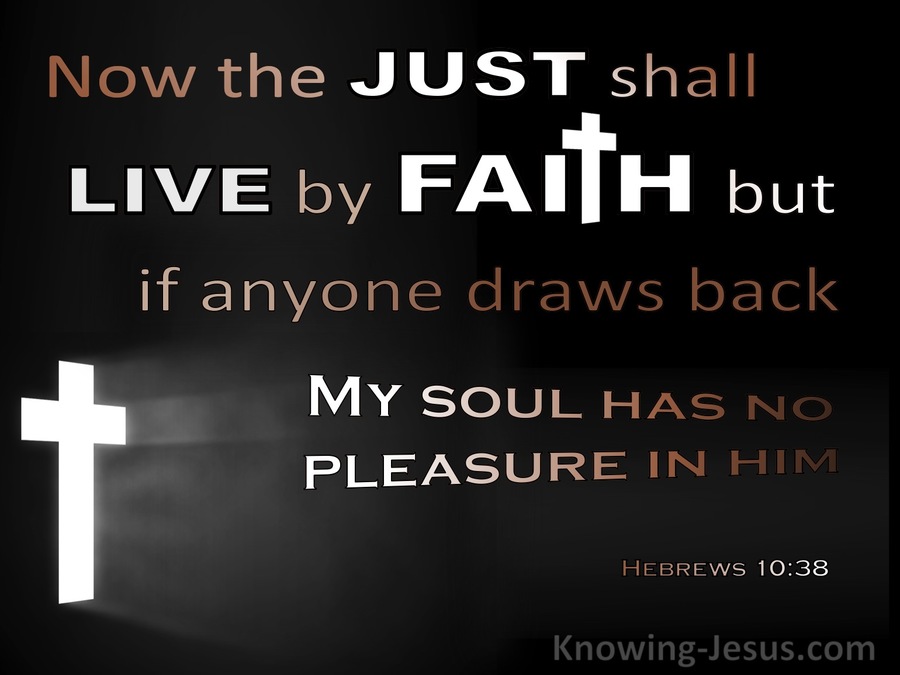 Hebrews 10:38 The Just Shall Live By Faith (black)